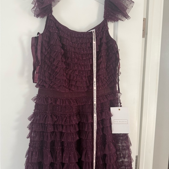 Mac Duggal Amethyst Ruffle Midi Dress - Picture 3 of 6